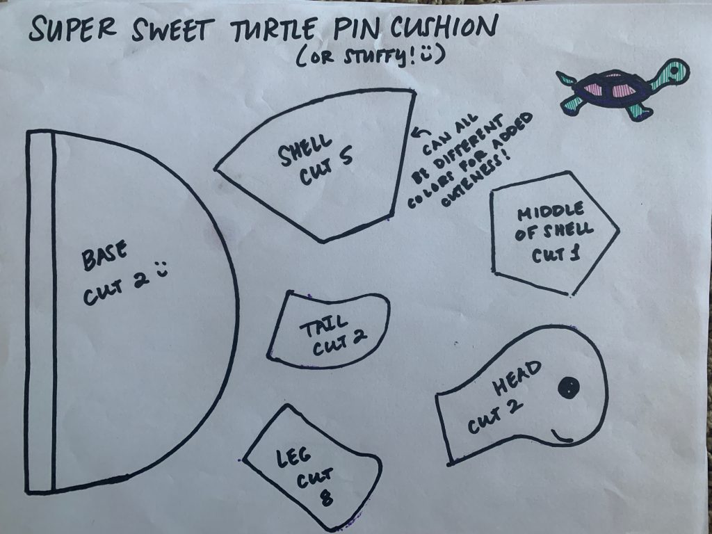 Mini Turtle Pin Cushion (or stuffie!) Tutorial – PaintBox Art Studio